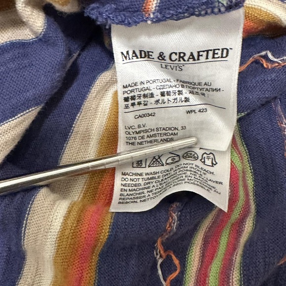 Levi’s Made & Crafted Striped Long Sleeve Plus size men 1X XXL in Blue orange - Picture 6 of 8